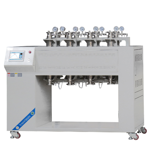 Vertical eight channel high-throughput tube furnace