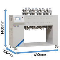 Vertical eight channel high-throughput tube furnace